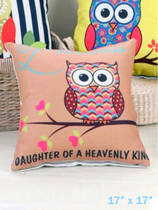 Owl Print Cushion & Filler